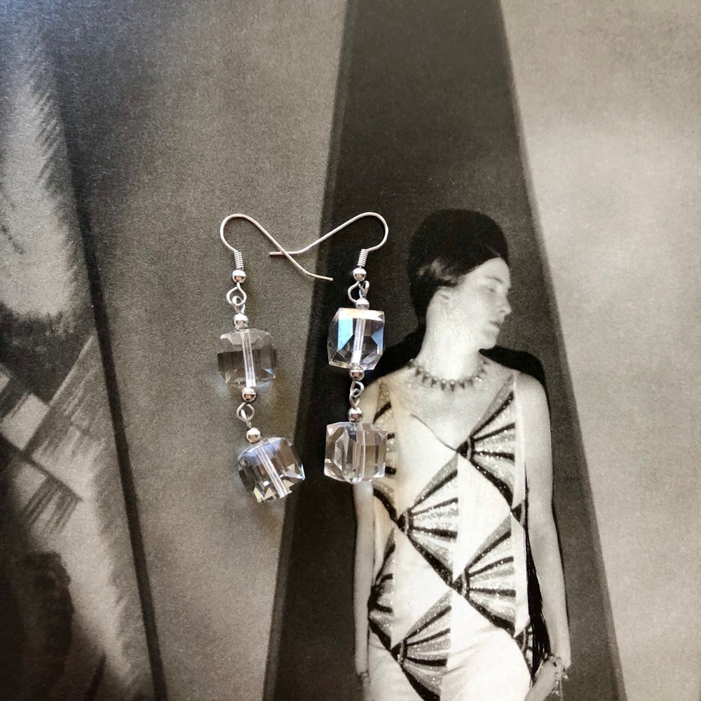 Crystal Square Cute Dangle Earrings - image 3